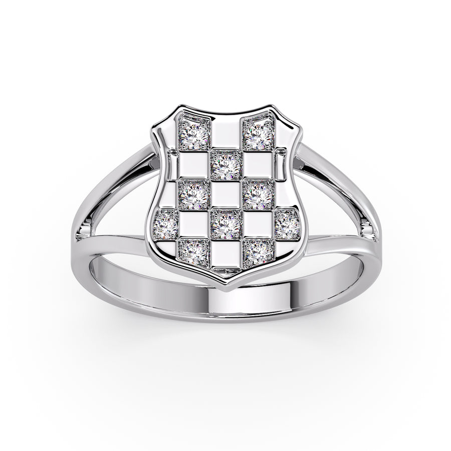 Women's SILVER Diamond GRB ring image 0