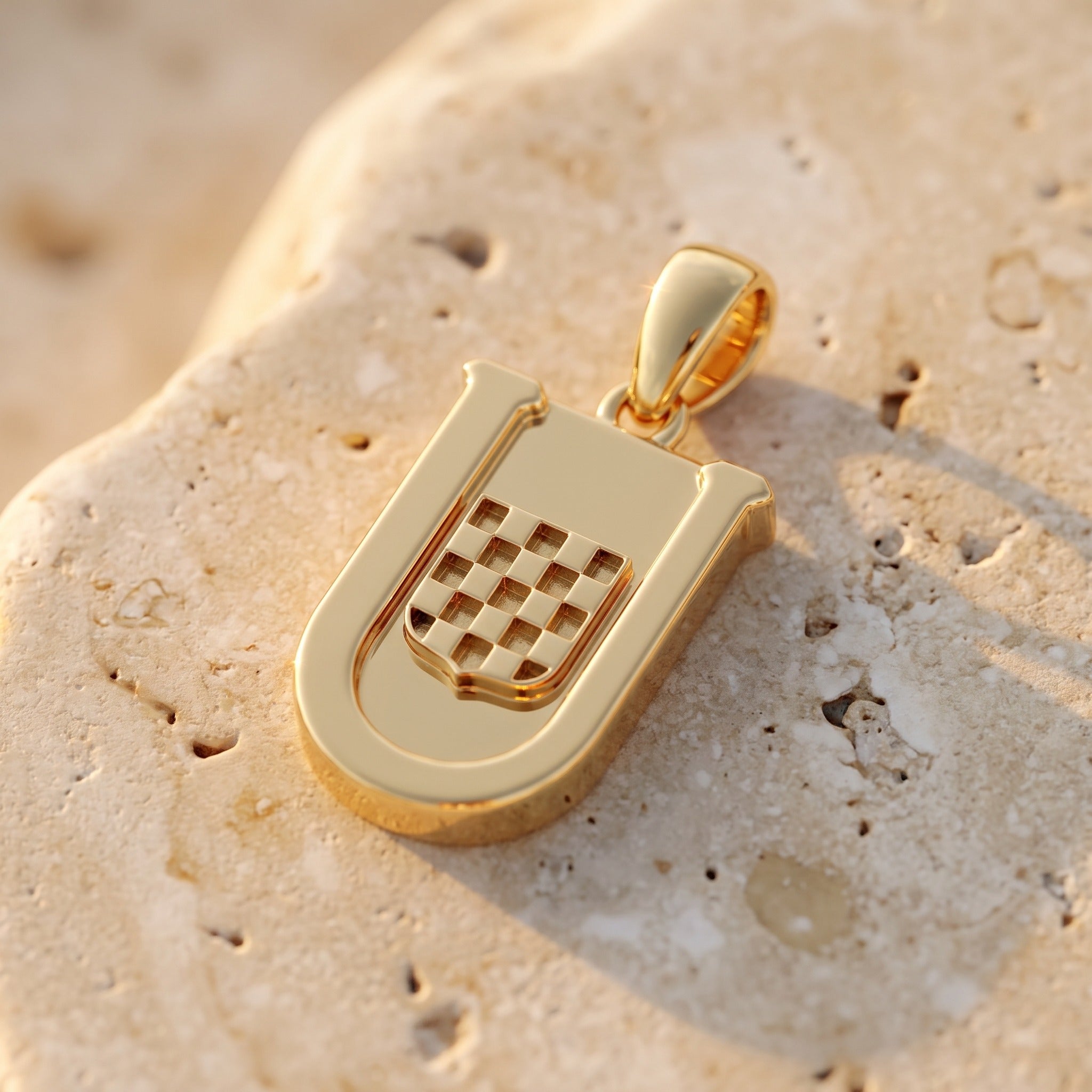 9ct Gold Classic U Pendant - luxury lifestyle image