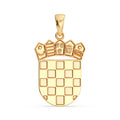 Croatian GRB coat of arms pendant in 9ct yellow gold, straight-on front view