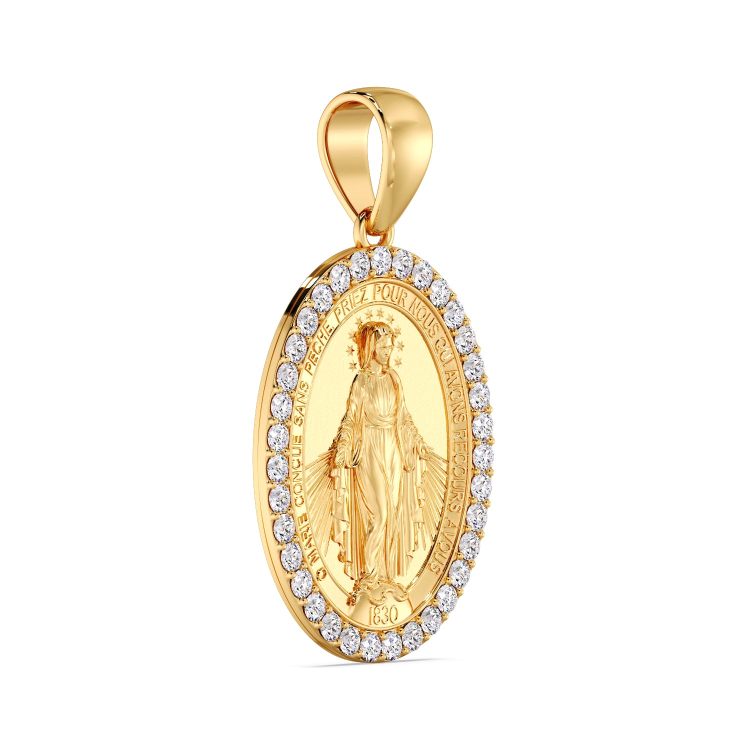 9ct Gold & Diamond Miraculous Medal image 1
