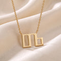 Glagolitic letter D (Dobro) pendant necklace in 9ct yellow gold