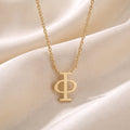 Glagolitic letter F (Frt) pendant necklace in 9ct yellow gold on silk