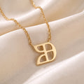 Glagolitic letter U (Uk) pendant necklace in 9ct yellow gold on silk
