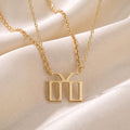 Glagolitic letter Ž (Živěte) pendant necklace in 9ct yellow gold on silk