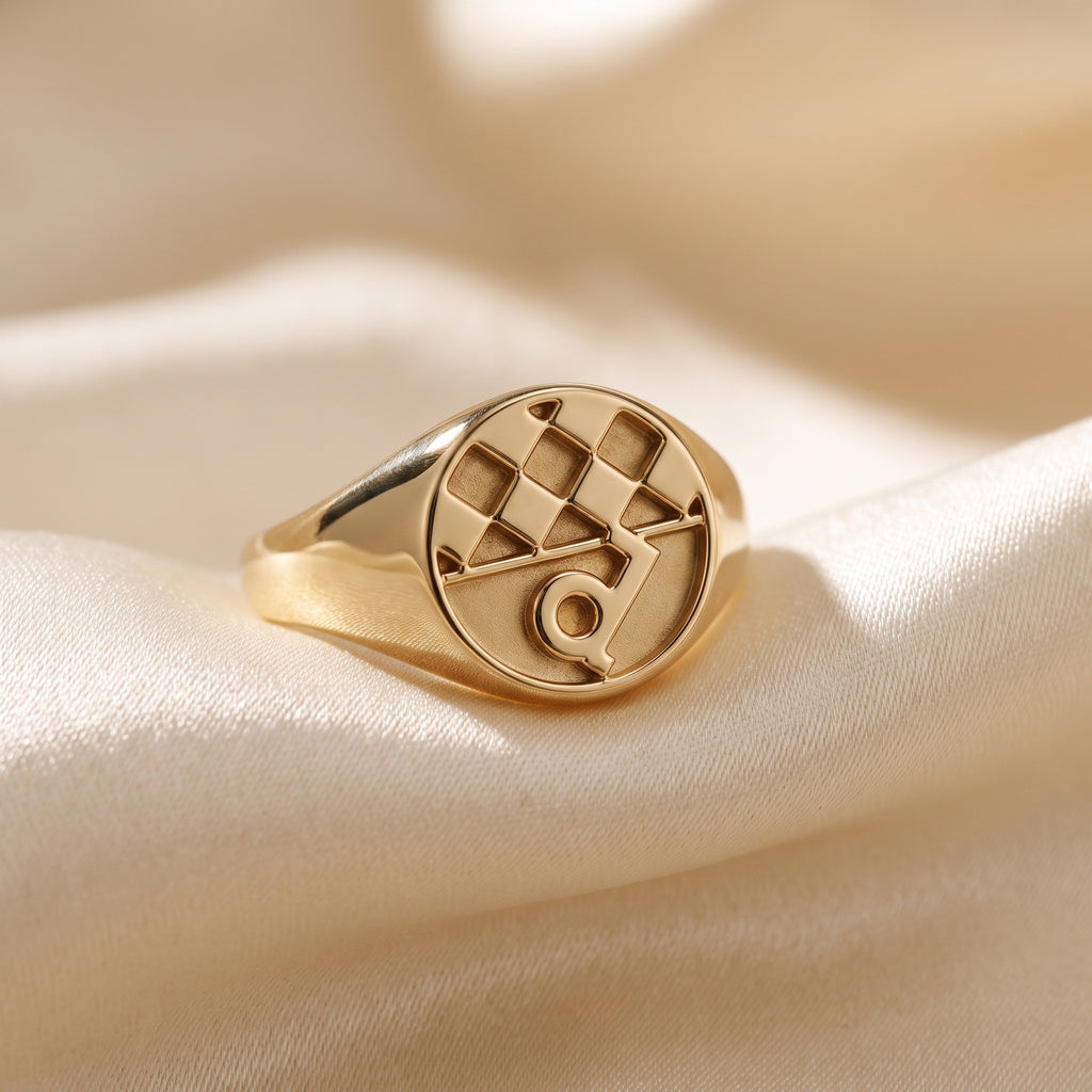 Gold Dinamo Signet ring - luxury lifestyle image