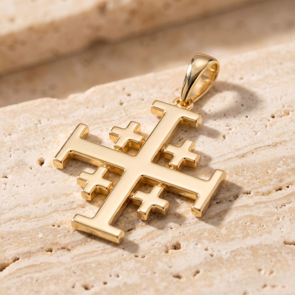 Gold Jerusalem Cross Crusader's Cross - luxury lifestyle image