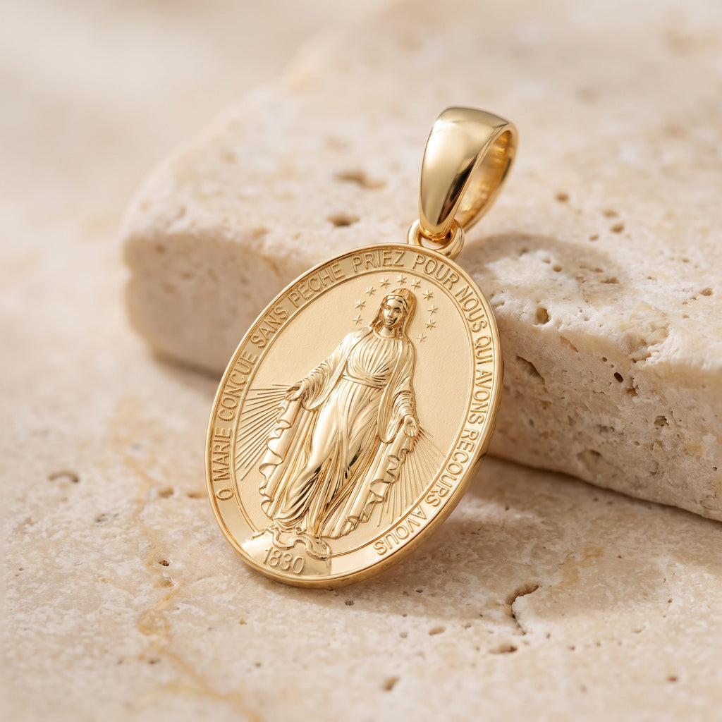 9ct Gold Miraculous Medal - luxury lifestyle image