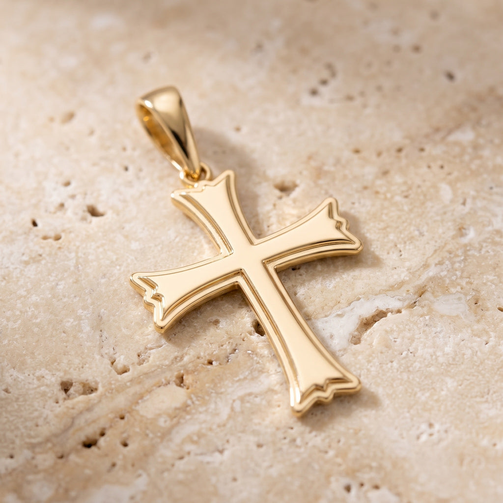 Gold Roman Catholic Crusader Cross - luxury lifestyle image