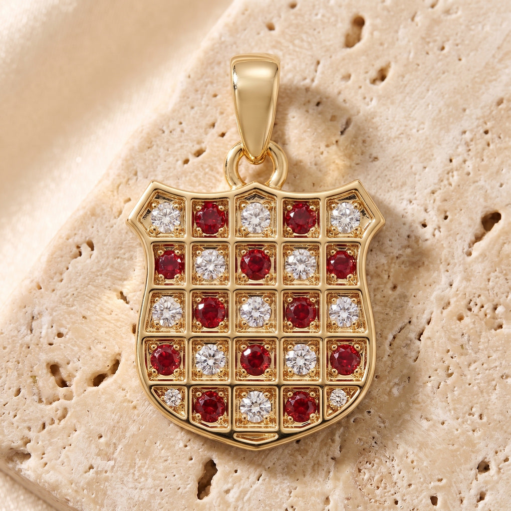 Gold Ruby & Diamond GRB Pendant - luxury lifestyle image