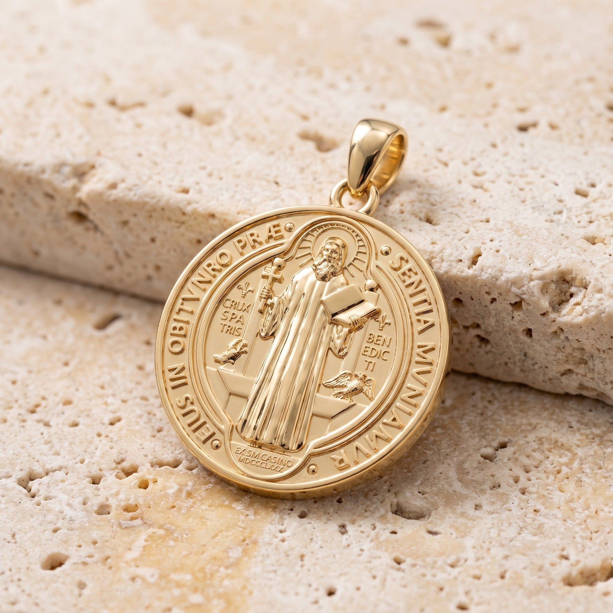 9ct Gold St Benedict Pendant - luxury lifestyle image