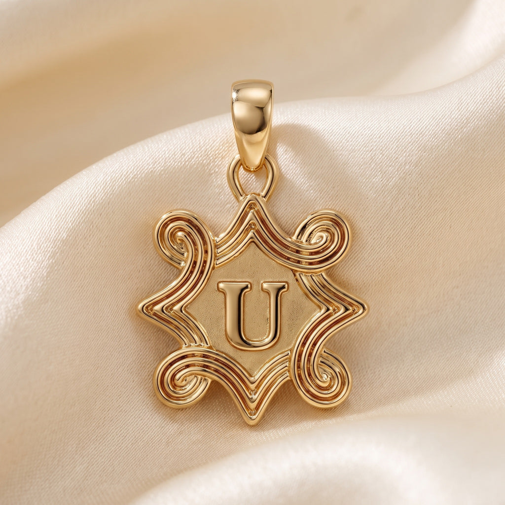 Gold U Pendant - luxury lifestyle image