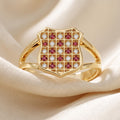 GOLD Women's Diamond & Ruby GRB ring - luxury lifestyle image