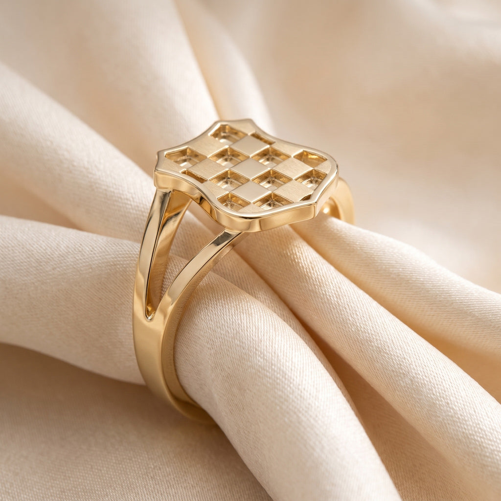 Gold Womens GRB ring - luxury lifestyle image