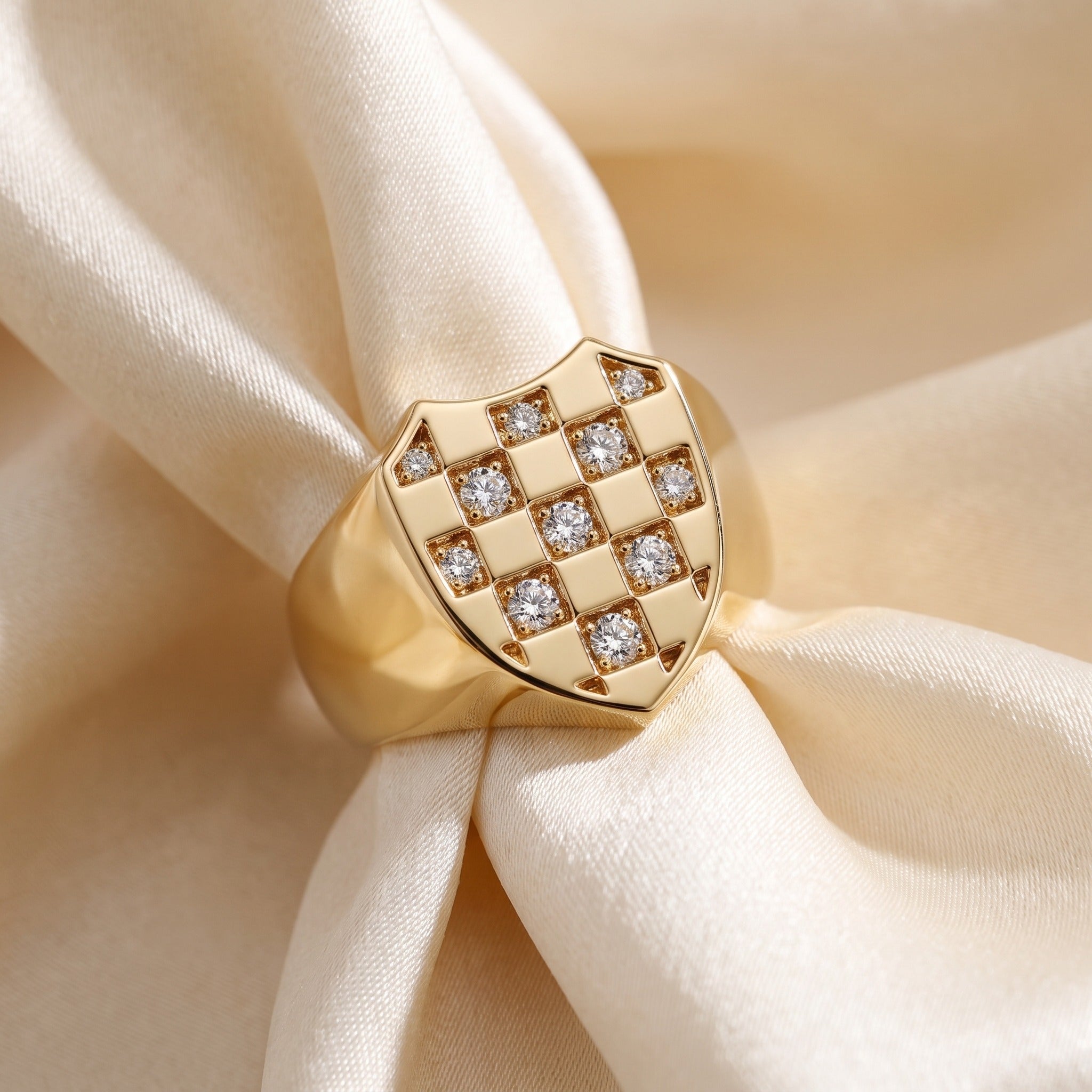Men's Diamond GRB signet ring - luxury lifestyle image
