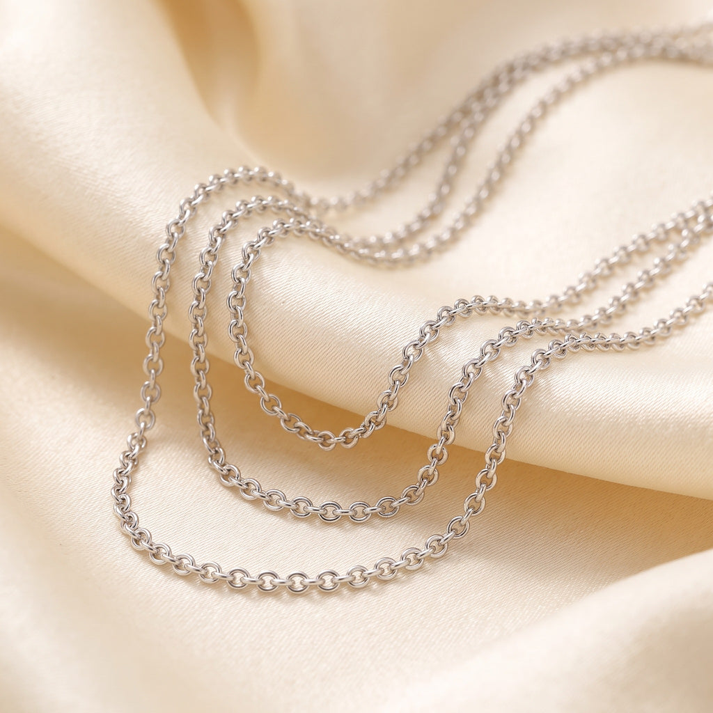 Cable Chain 1.30mm - White Gold - luxury lifestyle image