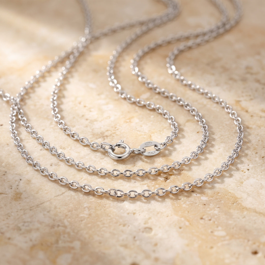 Cable Chain 1.58mm - White Gold - luxury lifestyle image
