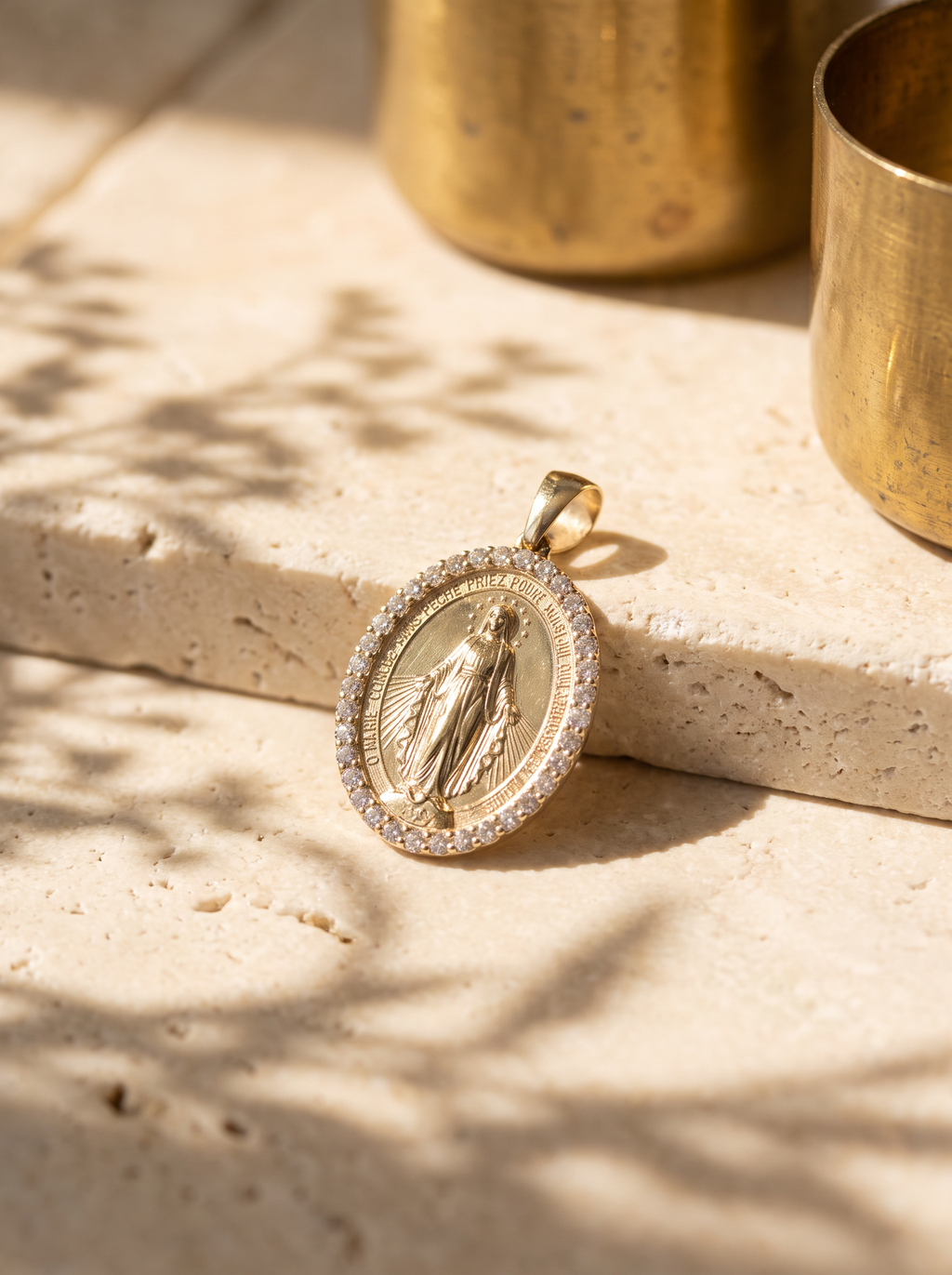 9ct Gold & Diamond Miraculous Medal