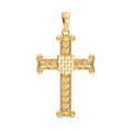 9ct yellow gold Croatian Pleter GRB cross pendant front view