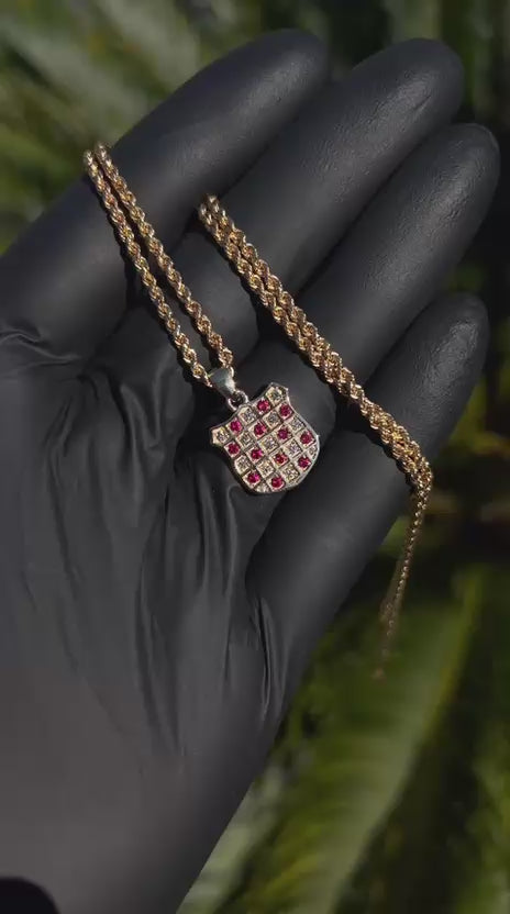 Gold Ruby & Diamond GRB Pendant