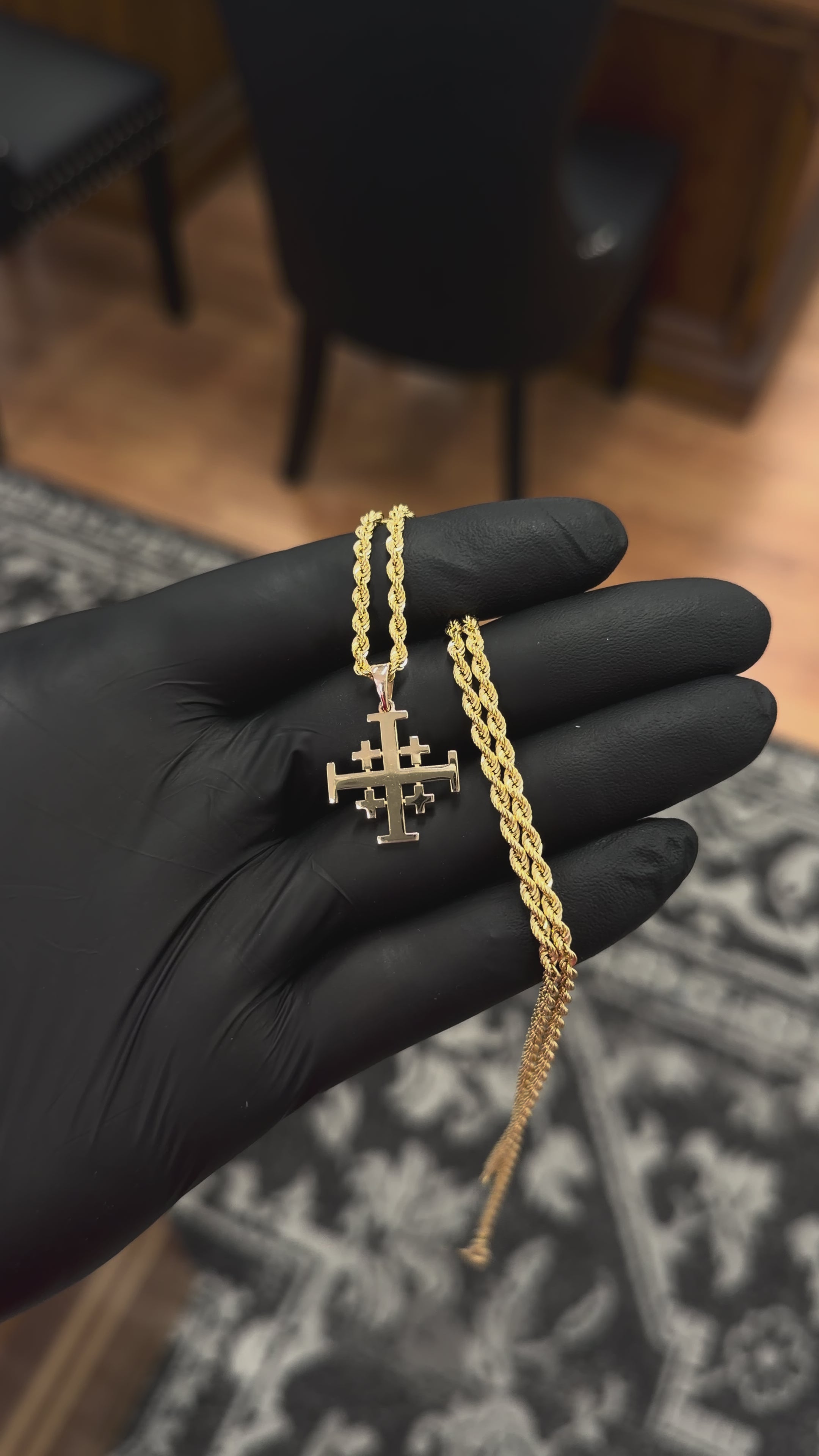 Gold Jerusalem Cross "Crusader's Cross"