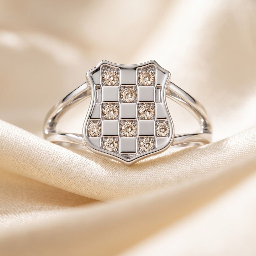 Women's SILVER Diamond GRB ring - luxury lifestyle image
